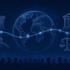 Timeline of hate speech laws from historical scrolls and printing press to a modern courthouse and scales of justice across a world globe